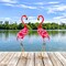 Costway 2-Piece Metal Crane/Flamingo Garden Statue Sculpture Set Outdoor Yard Lawn Decoration